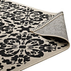 Modway Ariana Vintage Floral Trellis Indoor/Outdoor Area Rug - 5 ft W x 8 ft L - Black/Beige-High Density / Machine-Woven
