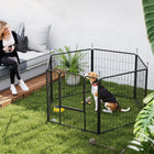 PawHut 6-Panel Heavy Duty Dog Playpen with Door for Medium Dogs - 31.5" L-Keeps your pet safely confined while offering more space to play, sleep, and exercise