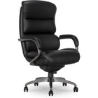 La-Z-Boy Aberdeen Ergonomic Bonded Leather Swivel Executive Office Chair - Black-Advanced ComfortCore with Gel Memory Foam seat cushion for targeted support