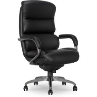 La-Z-Boy Aberdeen Ergonomic Bonded Leather Swivel Executive Office Chair - Black-Advanced ComfortCore with Gel Memory Foam seat cushion for targeted support