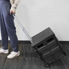 BAZIC Products Folding Cart on Wheels w/Lid Cover - 16" x 18" x 15" - Black/Gray-Holds up to 70 Lbs