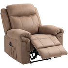 HOMCOM Manual Recliner with Vibration Massage and Side Pockets - Brown-Massage zones targeting the back, lumbar, thighs, and legs