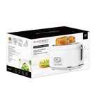 JS Gourmet Retro Collection 2-Slice Wide Slot Toaster - White-Stainless steel body