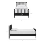 Modway Arlette Twin Size Wood Spindle Bed Frame - Black-Solid Rubberwood