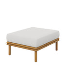 Modway Wren Outdoor Patio Teak Wood Ottoman - Natural/Sail-Solid Teak Wood