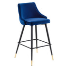 Modway Adorn Performance Velvet Bar Stool - Navy-Vintage Modern Bar Stool
