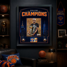 Frameworth New York Knicks 2026 Champions: OG Anunoby Trophy PhotoGlass Framed Photo - 18" W x 22" H - Orange-7