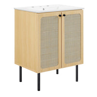 Modway Chaucer 24" Bathroom Vanity - Oak/White-MDF and Particleboard