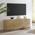Hudson&Canal Desmond TV Stand for TV's up to 78" - Light Oak-Features easy assembly
