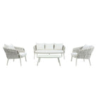 Backyard Lifestyles Nautique 4-Piece Conversation Patio Set - Natural-4 pc set includes: 1X Coffee Table, 2X Chair, 1X 3 seater Sofa.