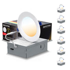 Impotek 6" LED 12W 5CCT Dimmable Recessed Ceiling Light - 6 Pack-Versatile Colour Temperature Selection - Elevate your room's ambiance with our advanced 5 CCT feature, allowing you to choose the perfect light temperature for any setting. Seamlessly switch among 2700K, 3000K, 3500K, 4000K, and 5000K options with a simple toggle on the junction box, tailoring your lighting atmosphere to match your mood or decor with ease