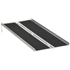 HOMCOM 5' Wheelchair Ramp with Non-Skid Layering - Silver-Sturdy and anti-corrosive aluminum alloy construction with super strength and durability 