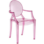 Modway Casper Dining Armchairs - Pink - 2 Pack-Sturdy Polycarbonate