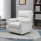 HOMCOM Manual Reclining Sofa with Footrest for Living Room - Cream White-Great for reading, gaming, watching TV, or napping