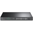 TP-Link TL-SG1218MPE 18-Port Gigabit Easy Smart Switch with 16-Port PoE+-16× PoE+ gigabit RJ45 ports, 2× gigabit non-PoE RJ45 ports and 2× combo gigabit SFP slots