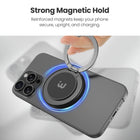 MyBat DockIt 360° Magnetic Wireless Charger + Ring Grip Stand - Black-Slim & Portable Design - Lightweight and low-profile for easy everyday use and travel