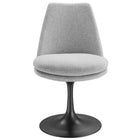 Modway Lippa Swivel Dining Upholstered Side Chair - Black Light Grey-8