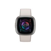 Google Fitbit Sense 2 Smart Watch - Lunar White/Platinum Aluminium-Slim design: Sense 2 is built to feel natural on your wrist and complement styles both casual and elegant. It's sleek and slim with all-new raised band attachments that make it more comfortable for all-day wear