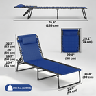 Outsunny Outdoor Folding Lounge Chair for Camping - Hiking - Navy Blue-Precision-cut hole on the outdoor dining set fits a parasol in summer