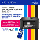 Brother Work Smart MFC-J1410DW Wireless Inkjet All-in-One Printer - Colour - 2.7” Colour Touchscreen - Auto Duplex Printing-Access Cloud apps, easily from the 2.7” colour display