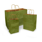 Eddie's 100% Recycled Kraft Shopper Paper Bag - 16" L x 6" W x 12" D - Leaf Green - 250 Pack-100% recycled with at least 95% post-consumer fibres.