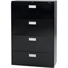 Staples Lateral File Cabinet, 4-Drawer, Black-Accommodates letter- and legal-size files