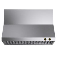 KUCHT KRH480-GL-C 48" 1200 CFM Wall Mounted Range Hood with Digital Controls - Stainless Steel/Gold-Two round digital dial touch-screen controls that match the round knobs of any stove and perfectly complement our exclusive Horus Digital Dial Thermostat featured on the KX Series