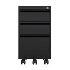 Ceha MDG Series Box-Box-File Mobile Pedestal - Jet Black -Versatile Filing: 100% extractable drawers support letter- or legal-sized files for easy access.