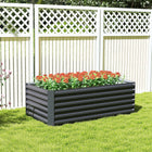 Outsunny Galvanized Raised Garden Bed - Dark Grey-Open bottom promotes natural root growth and efficient water drainage  
