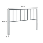 Modway Tatum Queen Headboard - Grey-Powder Coated Iron Construction