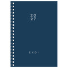 Quo Vadis EXDI Daily Planner with monthly calendars - 15 cm W x 21 cm H - Assorted Colours - Bilingual-1 day per page
