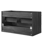 Modway Render 36" Wall-Mount Bathroom Vanity Cabinet - Charcoal-Sink Basin and Fixtures Not Included