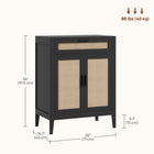 HOMCOM 28" L Sideboard Buffet Cabinet with Storage - Black-Anti-tipping straps ensure safety and stability