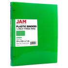 JAM Paper Plastic 0.5" 3-Ring Binder - Green-Colour: Green | Be stylish and organized with colourful binders.