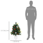 HOMCOM 2.5' Pre-Lit Artificial Christmas Tree 2-Piece Set-8 flashing lighting modes for creative holiday twinkling 