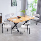 HOMCOM Dining Chairs with Steel Legs for Kitchen - Cream White - Set of 4-Berber fleece-feel upholstery is smooth and soft to the touch