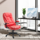 HOMCOM Faux Leather Executive Heated Massage Office Chair - Red-You can set massage time of 15min, 30min and 45min, so no worry about falling asleep in the massaging