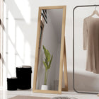 HOMCOM Full Length Mirror - 20.1" W x 57.9" H - Oak-MDF frame is strong for a mainstay in your home furniture 