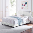Modway Celine Channel Tufted Performance Velvet King Bed - White-Assembly Required