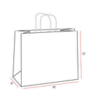 Eddie's 100% Recycled Kraft Shopper Paper Bag - 16" L x 6" W x 12" D - Leaf Green - 250 Pack-Leaf Green