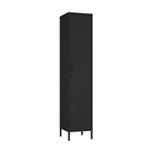 Manhattan Comfort Naomi 15" Modern Single Locker Storage Cabinet - Black-Crafted with High Quality Steel to Ensure Long Lasting Use