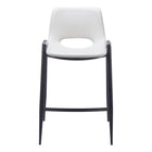 Zuo Desi Counter Stool - White - Set of 2-Plush and durable faux leather fabric