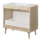 Modway Maverick 36" Bathroom Vanity - White/Oak-Melamine and Particleboard Construction