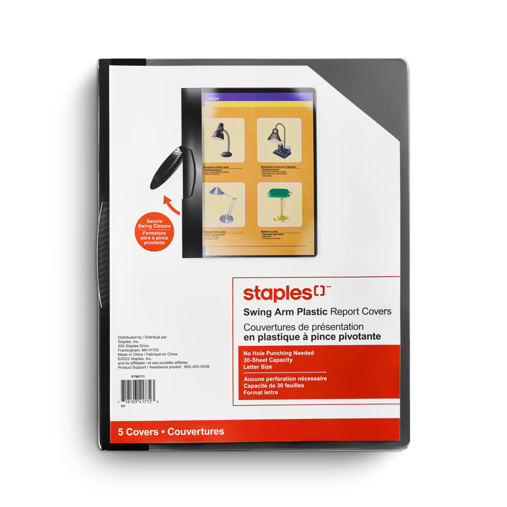Staples Document Report Covers - Black - 5 Pack | staples.ca
