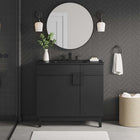 Modway Miles 36" Bathroom Vanity - Black-Plumbing Cut-Out