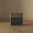 Manhattan Comfort Clifford Traditional 1-Drawer Nightstand - Walnut-30 Day Limited Manufacturer's Warranty