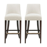 Manhattan Comfort Beever 18.9" Modern Chenille Upholstered Barstool - Cream - 2 Pack-Modern Barstool with Backrest Perfect for Bar and Kitchen Use. Set of 2