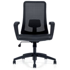 Offices to Go Adapt High Back Synchro-Tilter Office Chair with Fixed Loop Arms - Black-Upright position tilt lock control locks the chair in place, or allows it to tilt freely, according to user preference