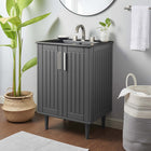 Modway Augusta 24" Bathroom Vanity - Grey/Black-Integrated Ceramic Sink Basin