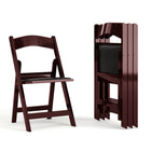 Flash Furniture HERCULES Series Red Mahogany Resin Folding Chairs with Black Vinyl Padded Seat - 4 Pack-1000 lb. Weight Capacity
